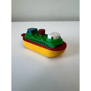 Vintage Plastic Steam Ship Boat Cruise Ship Puzzle Key Chain Colorful Fidget Toy